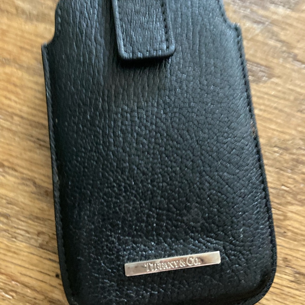 Tiffany & Co. Black Leather Phone Case